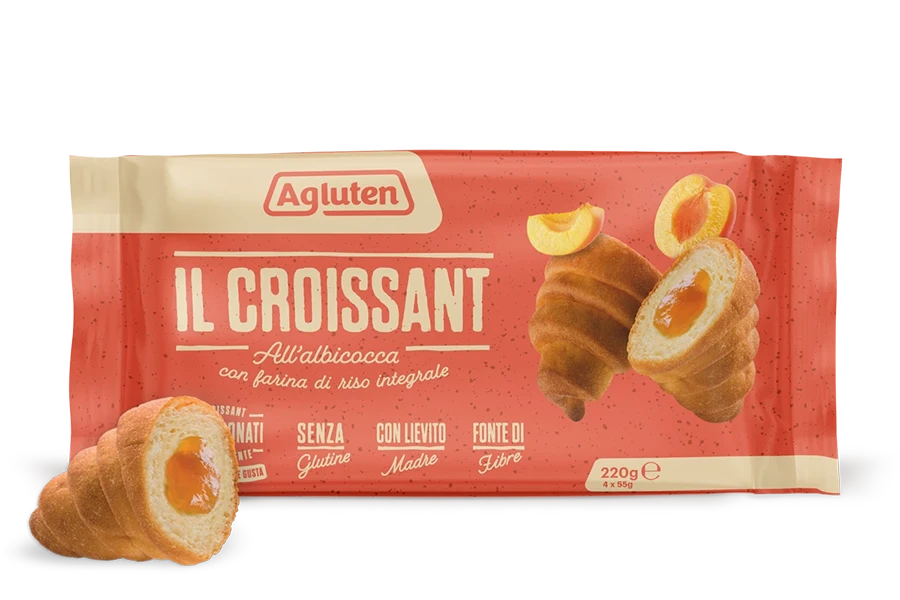 Il Croissant all'albicocca senza glutine di Agluten