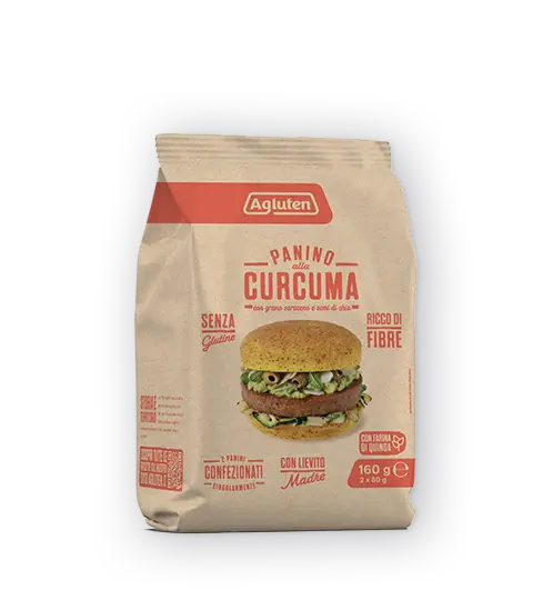 Panino hamburger senza glutine alla curcuma e semi di chia