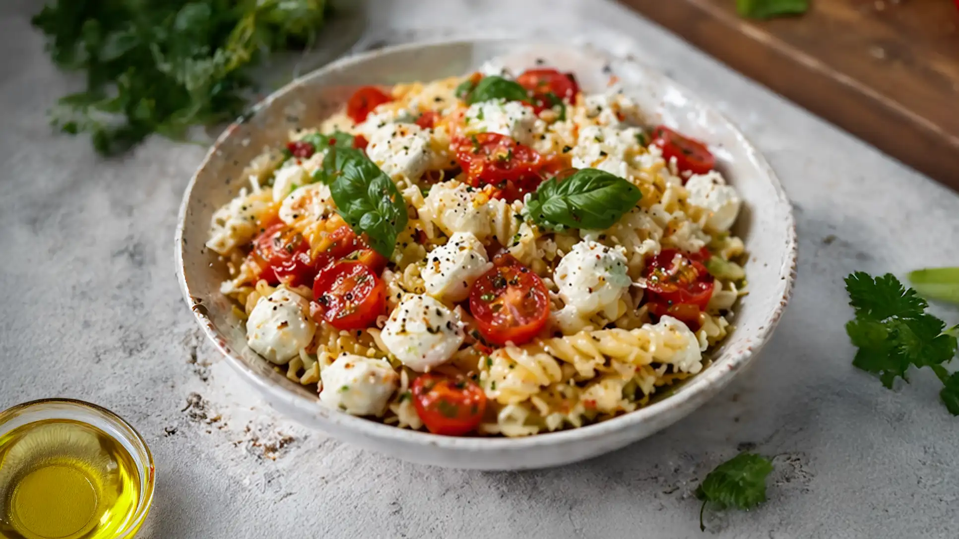 Pasta fredda caprese