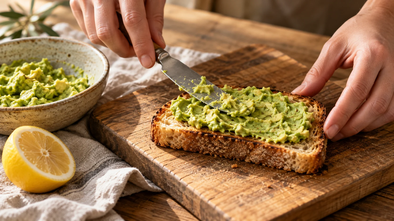 Pane tostato con avocado per una merenda senza glutine semplice e salata