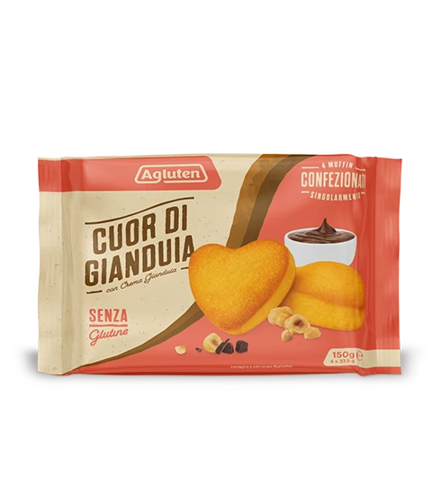 Cuor di Gianduia Agluten, merendine senza glutine con ripieno di gianduia